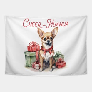 Christmas Chihuahua Pun Tapestry