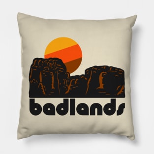 Retro Badlands ))(( Tourist Souvenir National Park Design Pillow