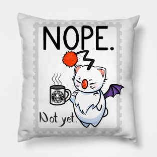 NOPE. (non-explicit) Moogle from Final Fantasy drinking coffee Pillow