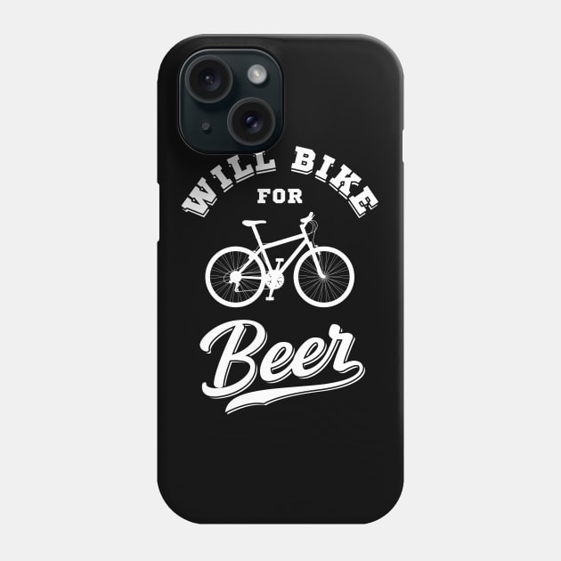 Will Bike For Beer Funny Gift Phone Case by Delightful Designs