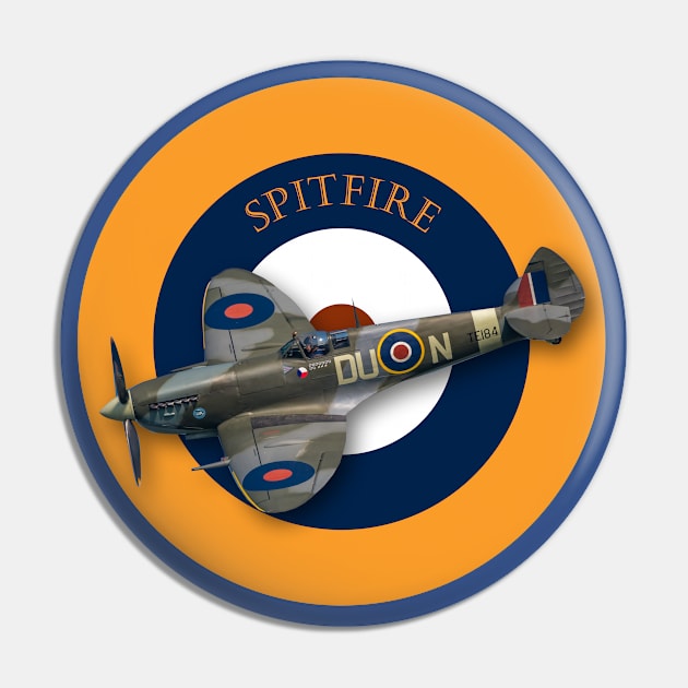 Spitfire in RAF roundel Pin by AJ techDesigns