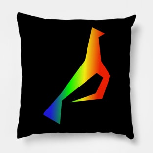 Origami Neon Rainbow Dove - Sign for peace Pillow