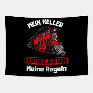 Meine Bahn Meine Regeln Eisenbahner Dampflok Fun Tapestry