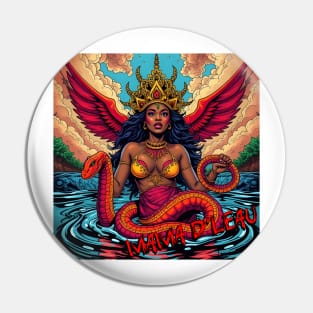 MAMA D'LEAU – FULL COLOUR – FETERS AND LIMERS – CARIBBEAN FOLKLORE EVENT DJ GEAR Pin