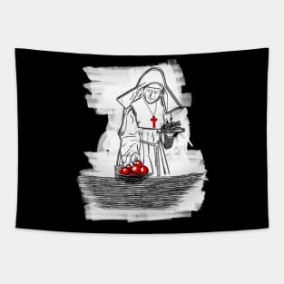 Gothic Priestess Drawing Tapestry