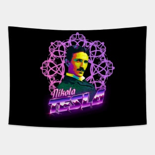 Nikola Tesla - 80s style Tapestry