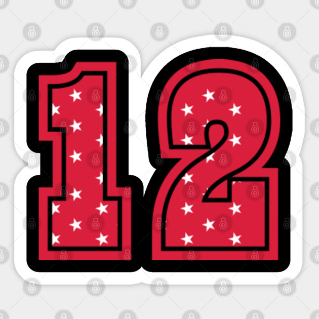 Cute White Stars On Red 12th Birthday Gift Idea Birthday Age