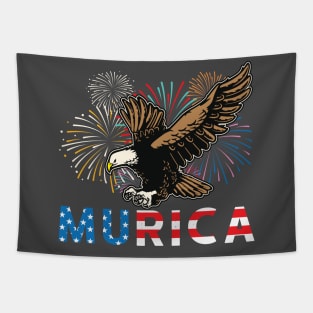 4th of July Eagle Freedom Murica Merica USA Independence Day Tapestry