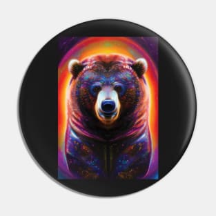 Colorful Bear Art | Cosmic Bear | Beautiful Space Artwork | Galaxy Bear | Tie Dye Bear Pin