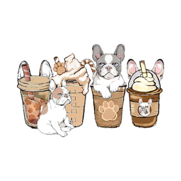 French Bulldog Coffee Hand drawn art , Coffee Lover, Dogs Lover by MichaelStores