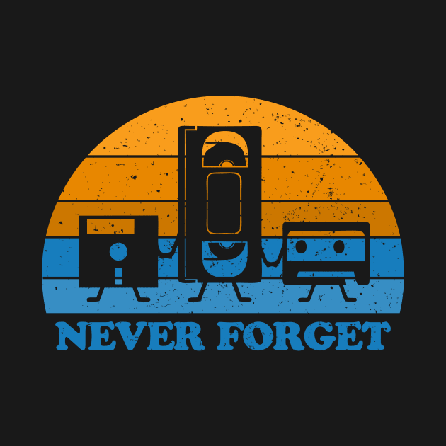 Never Forget -Floppy Disk Cassette VHS Tape by Gio's art