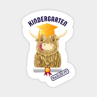 Scottish Highland Cow Kindergarten Graduation Nailed It! Magnet