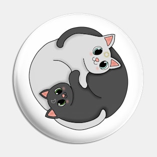 Yin yang cat Pin