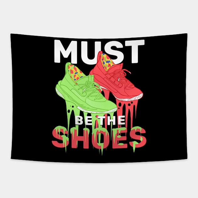 Must Be The Shoes Colorful Luminous Love Basketball Sneakers Gift Tapestry by teeleoshirts