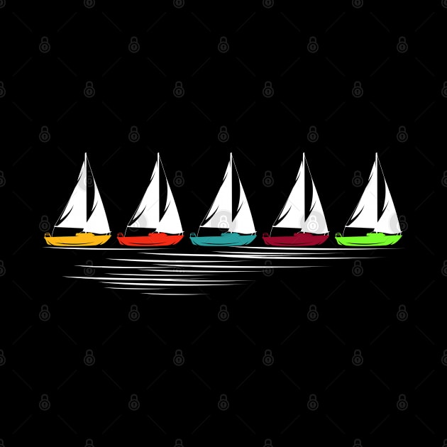 Sailboats Graphic For Sailors Sailing by White Martian