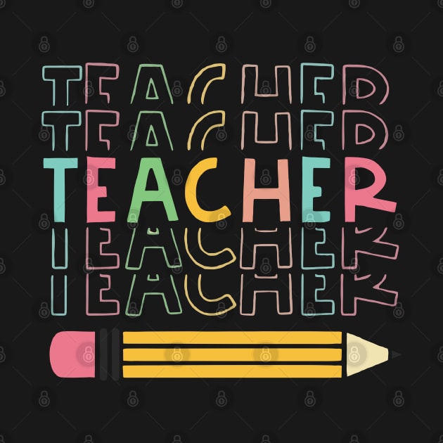 Teacher Appreciation , Colorful Teacher , School Staff Gift Idea by David white