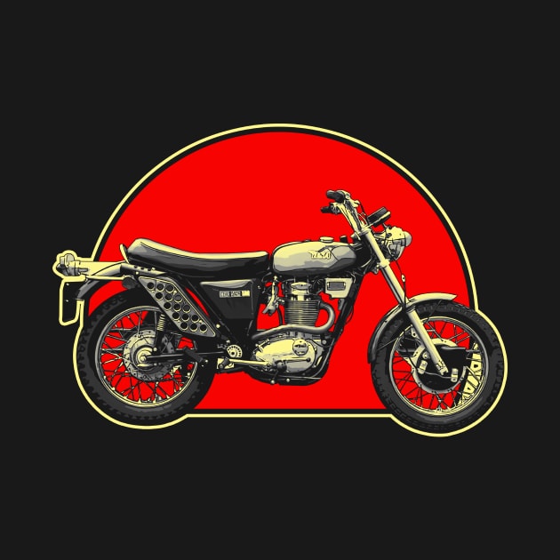 BSA B50 1971 Retro Red Circle Motorcycle by Skye Bahringer