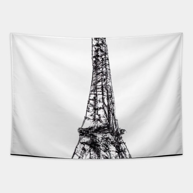 Eiffel Tower Painting Tapestry by maxcode