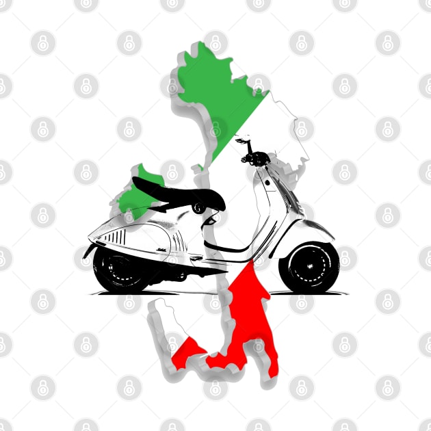 italy flag vespa by hottehue