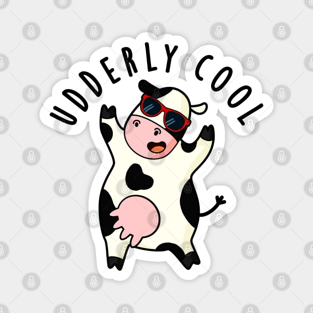 Udderly Cool Cute Cow Pun Magnet by punnybone