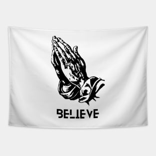 Believe. Inspirational Quote For Work, Motivational and Inspirational Quote. Religious reference Tapestry