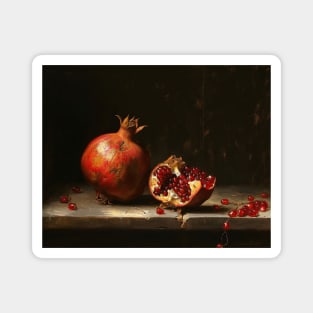 Vintage Pomegranate Still Life Magnet