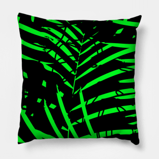 Tropical Neon Leaves Ornate Fabric Background cópia Pillow