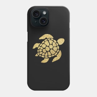 Gold Faux Glitter Turtle Phone Case