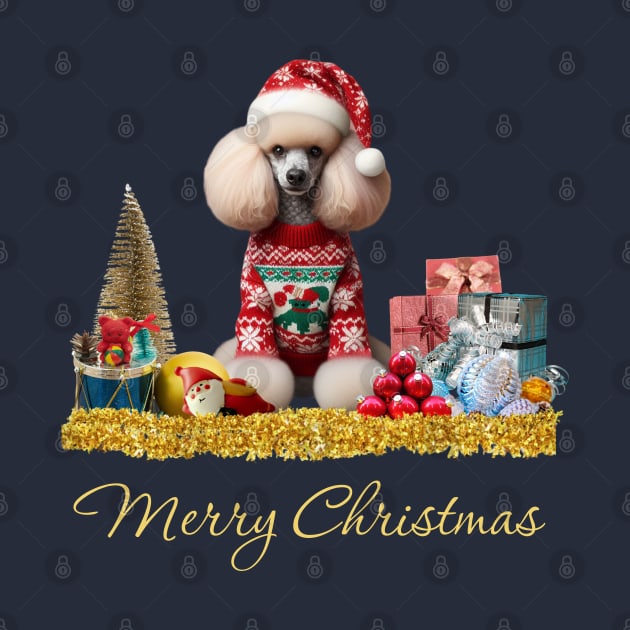 Merry Christmas Poodle by The Artful Barker