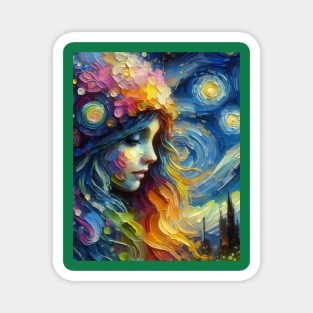 Fairy in Starry night Magnet