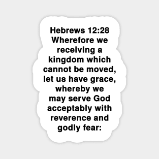 Hebrews 12:28 King James Version (KJV) Bible Verse Typography Magnet