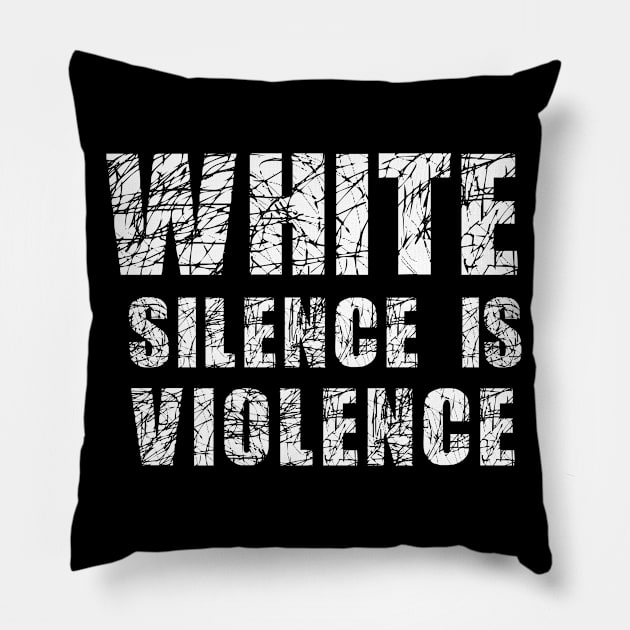 White Silence is Violence Pillow by L  B  S  T store