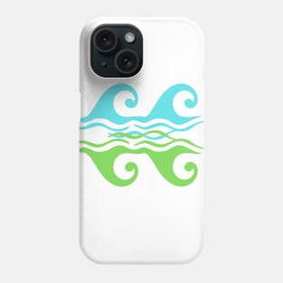 blue green water waves design Phone Case