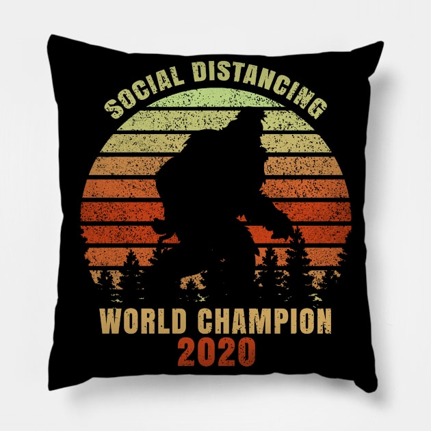 Yeti Social Distancing World Champion 2020 Pillow by Bestseller