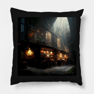 A Bar At Night Pillow