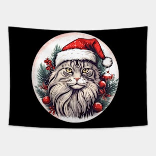 Maine Coon Cat Xmas, Love Cats Tapestry