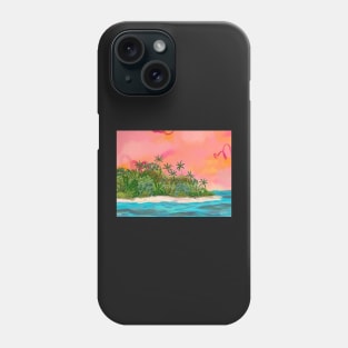 When You Weren't: a Tropical Island Abstract Illustration Phone Case