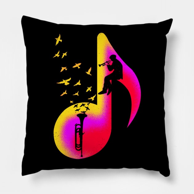 Music Bugle Player Pillow by barmalisiRTB