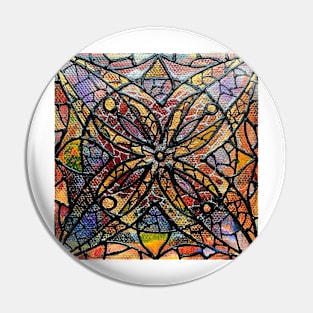 Stained Glass Mandala 40-29 by Julie Ann Stricklin Pin