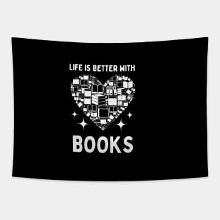 Life is better with books Tapestry