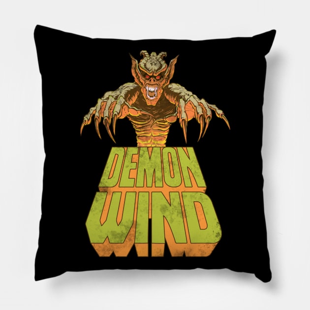 Demon Wind // Classic Cult Horror Design Pillow by darklordpug