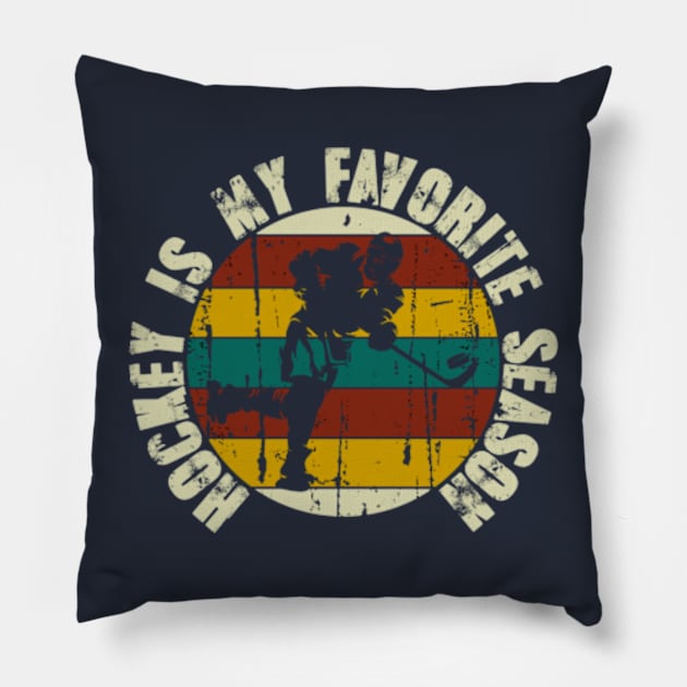 Hockey Is My Favorite Season Pillow by Distefano