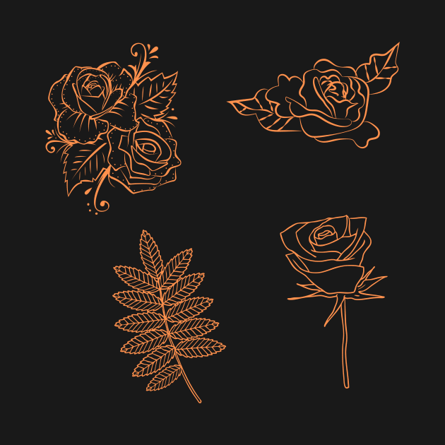 Three Roses Sticker Set by PedaDesign