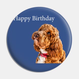 Cockapoo Happy birthday Pin