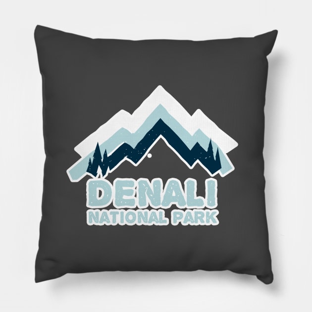 Denali National Park Stickers Pillow by roamfree