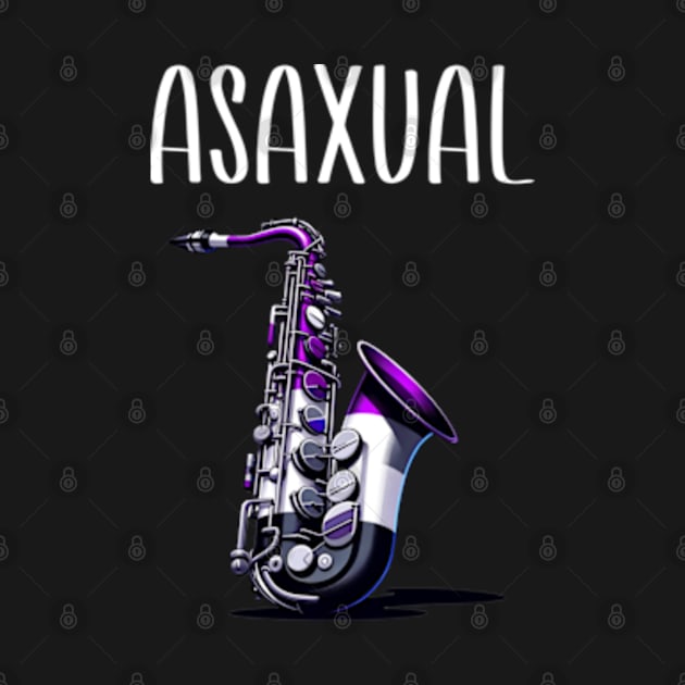 Asaxual Funny Asexual Flag Saxophone Ace by Lavender Celeste