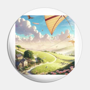 Colorful Kite Against in the Morning Sunshine Pin