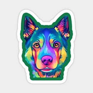 Colorful Face Dog Painting Magnet