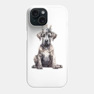 Watercolor Great Dane Dog Wearing a Crown Phone Case