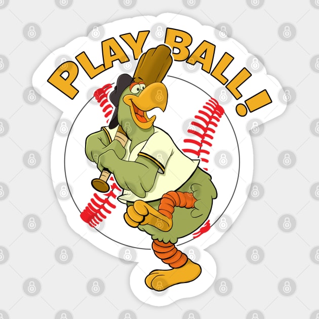 Gamas Threads Play Ball Pirate Baseball Mascot Pirate Parrot T-Shirt